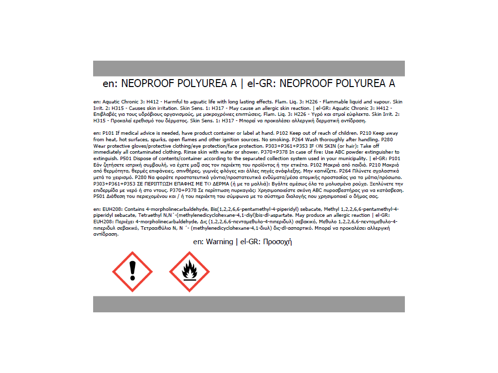 Neotex Neoproof Polyurea Λευκή 21Kg (13A:8B) Επαλειφόμενη Αλειφατική Πολυουρία