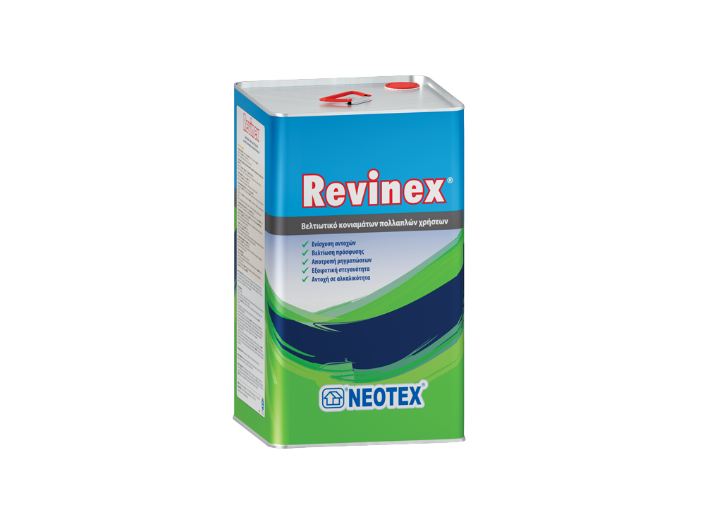 Neotex Revinex 18Kg Συμπολυμερές Γαλάκτωμα Βελτίωσης Κονιαμάτων και Επαλειπτικών Υλικών