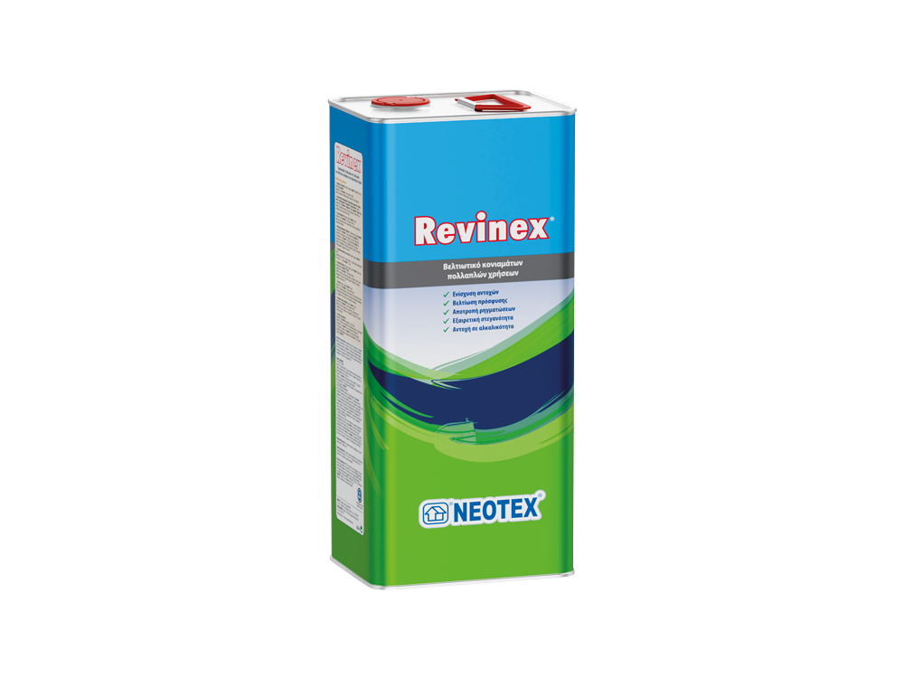 Neotex Revinex 5Kg Συμπολυμερές Γαλάκτωμα Βελτίωσης Κονιαμάτων και Επαλειπτικών Υλικών