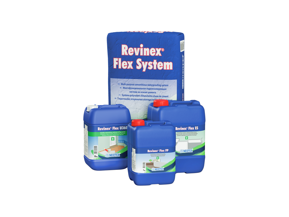 Neotex Revinex Flex Λευκό 25Kg Τσιμεντοειδές Στεγανωτικό Σύστημα Πολλαπλών Χρήσεων