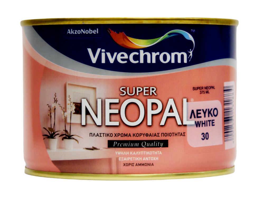 Vivechrom Super Neopal Λευκό 0,375Lt  Πλαστικό χρώμα Ματ