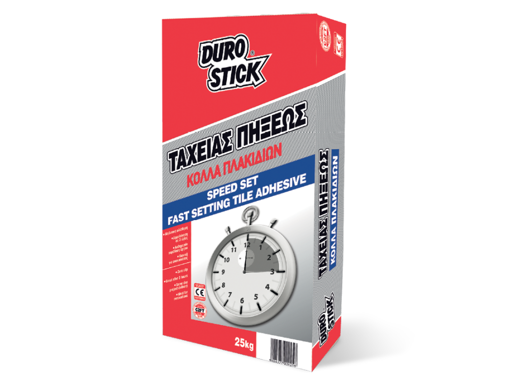 Durostick Ταχείας Πήξεως Λευκή 25Κg Κόλλα Πλακιδίων