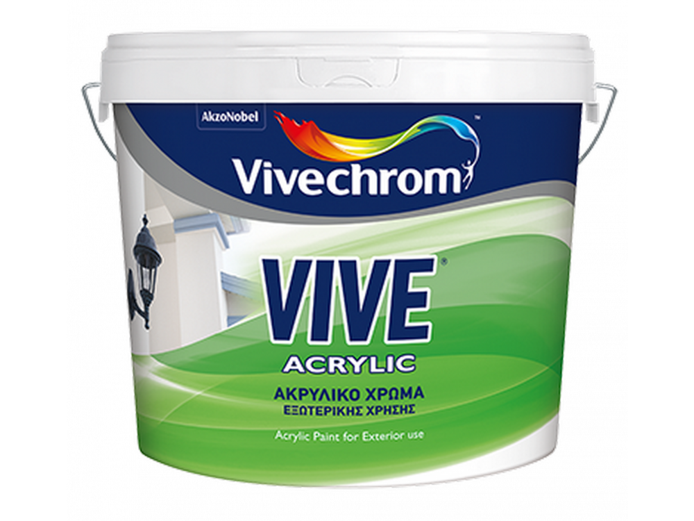 Vivechrοm Vive Acrylic Λευκό 3Lt Ακρυλικό Χρώμα Εξωτερικής χρήσης Ματ