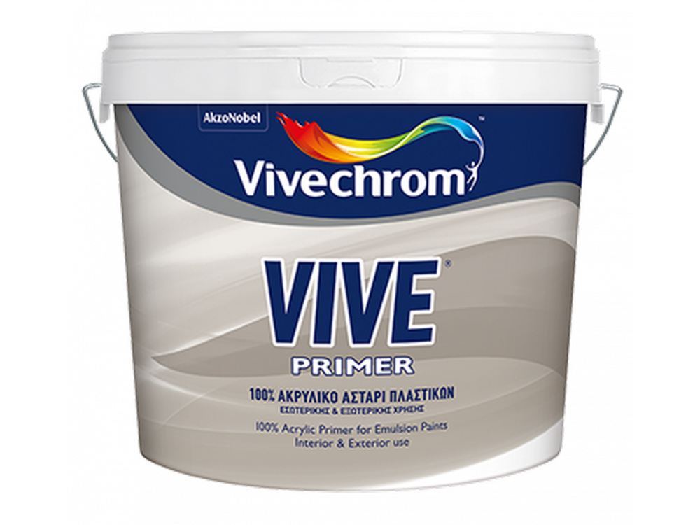 Vivechrom Vive Primer Ημιδιάφανο 3Lt 100% Ακρυλικό Αστάρι Πλαστικού