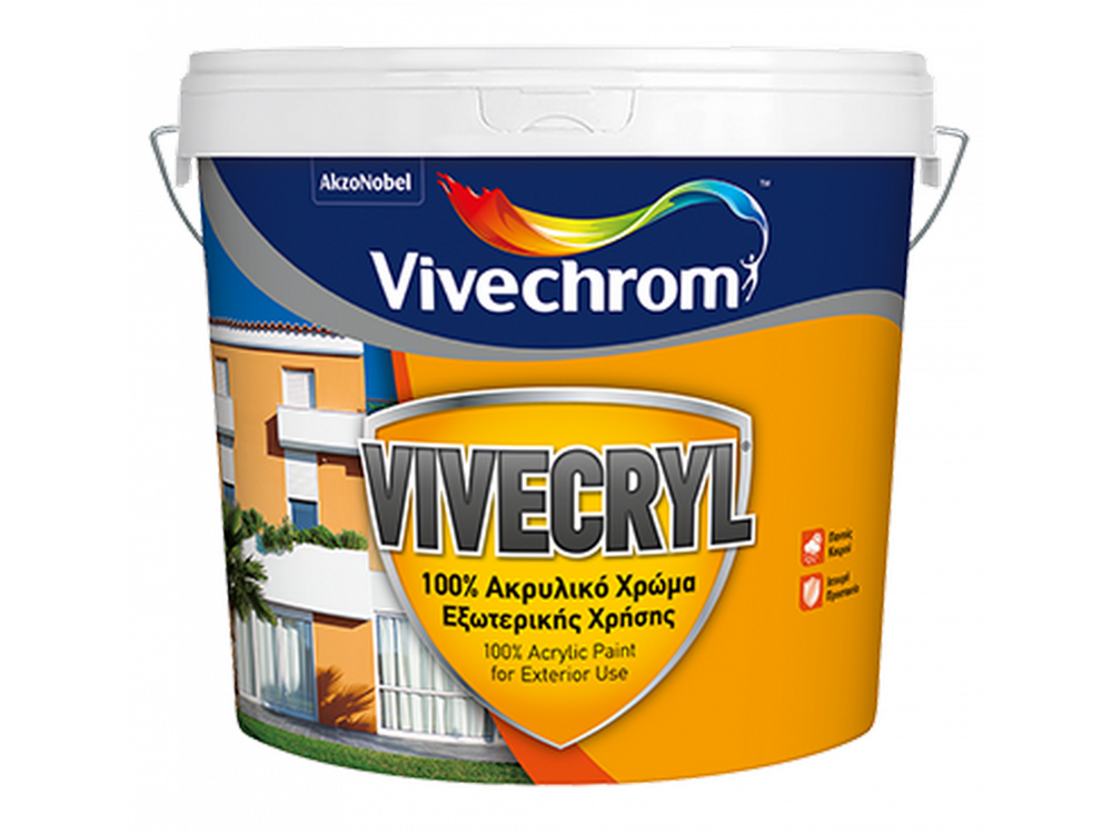Vivechrοm Vivecryl Eco Λευκό 3Lt 100%Ακρυλικό Οικολογικό χρώμα Ματ