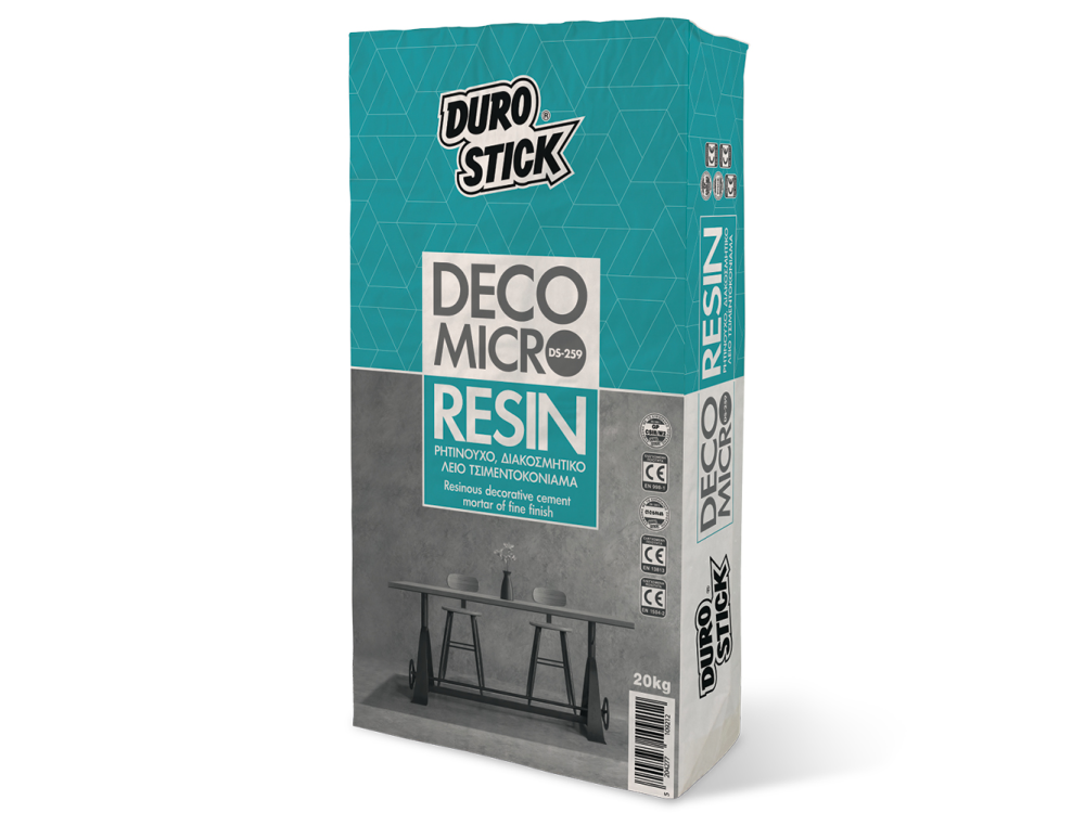 Durostick DS- 259 Deco Micro Resin Μόκα 20Kg Ρητινούχο Λείο Διακοσμητικό Τσιμεντοκονίαμα
