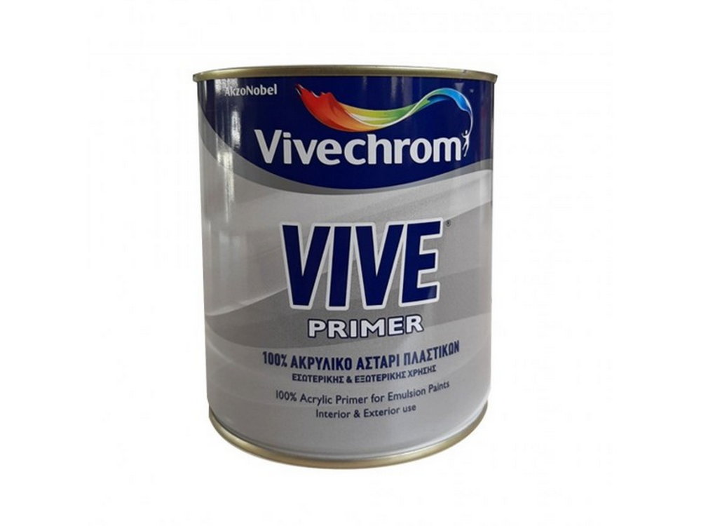 Vivechrom Vive Primer Ημιδιάφανο 0,750Lt 100% Ακρυλικό Αστάρι Πλαστικού