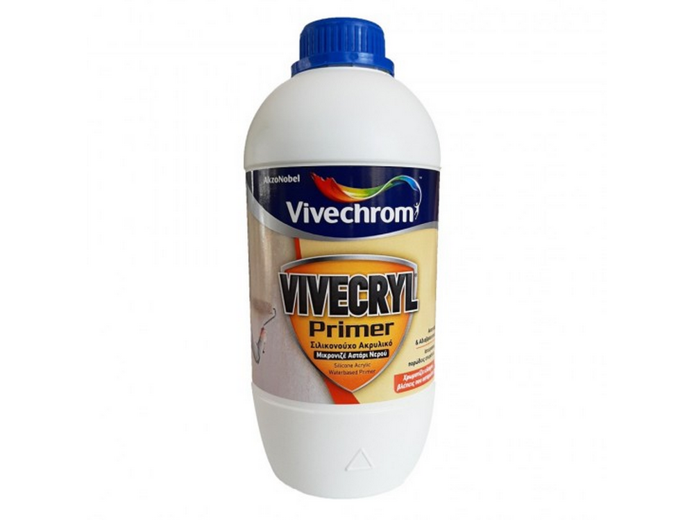 Vivechrom Vivecryl Primer Έγχρωμο 1Lt Σιλικονούχο Ακρυλικό Μικρονιζέ Αστάρι Νερού