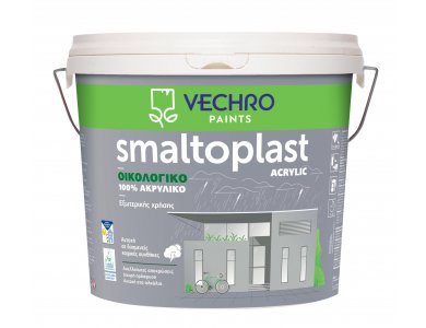 Vechro Smaltoplast Acrylic 100% Λευκό 10Lt Ακρυλικό Οικολογικό χρώμα εξωτερικών επιφανιών Ματ