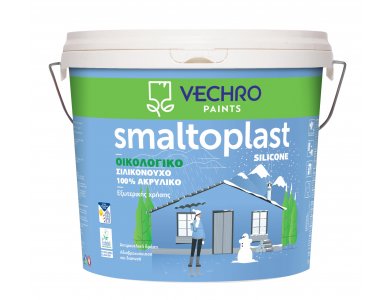 Vechro Smaltoplast Silicone Σιλικονούχο 100% Λευκό 3Lt Ακρυλικό Οικολογικό εξωτερικών επιφανειών Ματ