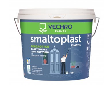 Vechro Smaltoplast Elastic 100% Ακρυλικό Οικολογικό χρώμα 3Lt Λευκό εξωτερικών επιφανειών Ματ