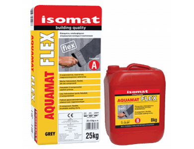 Isomat Αquamat Flex Γκρί 33Κg Εύκαμπτο ρητινούχο επαλειφόμενο στεγανωτικό τσιμεντοκονίαμα δύο συστατικών