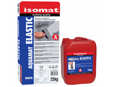 Isomat Αquamat Elastic Λευκό 35Κg Εύκαμπτο ρητινούχο επαλειφόμενο στεγανωτικό τσιμεντοκονίαμα δύο συστατικών