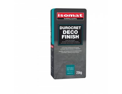 Isomat Durocret - Deco Finish Λευκή 25Kg Λεπτόκοκκη Ρητινούχα Πατητή Τσιμεντοκονία για Δάπεδα, Τοίχους και Χτιστά Έπιπλα 