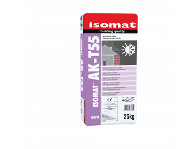 Isomat AK - T55 Λευκή 25Kg Ινοπλισμένη Ρητινούχα Τσιμεντοειδής Κόλλα Θερμομονωτικών Πλακών