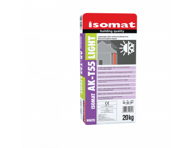 Isomat AK-T55 Light Λευκή 20Kg Ελαφριά, Ινοπλισμένη Ρητινούχα Τσιμεντοειδής Κόλλα Θερμομονωτικών Πλακών  