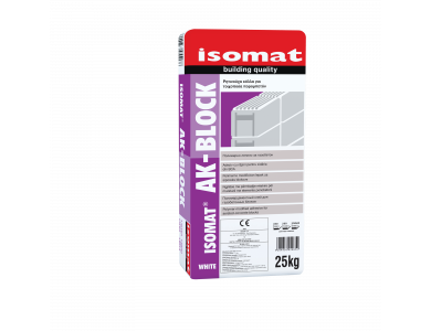 Isomat AK-BLOCK Λευκή 25Kg Ρητινούχα Τσιμεντοειδής Κόλλα για Τοιχοποιία Πορομπετόν