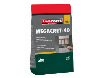 Isomat Megacret- 40 Γκρι 5Kg Ινοπλισμένο Επισκευαστικό Τσιμεντοκονίαμα