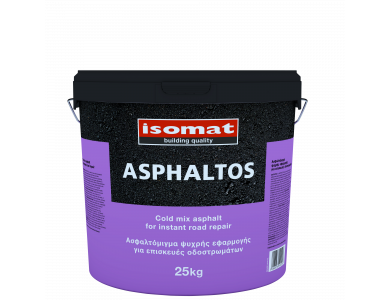 Isomat Asphaltos Μαύρο 25Kg Έτοιμο Ασφαλτόμειγμα εν Ψυχρώ Εφαρμογής για Επισκευές Οδοστρωμάτων