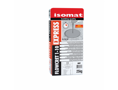 Isomat Flowcret 1-10 Express Γκρι 25Kg  Ταχύπηκτο Ρητινούχο Αυτοεπιπεδούμενο Τσιμεντοκονίαμα Εξομάλυνσης Δαπέδων