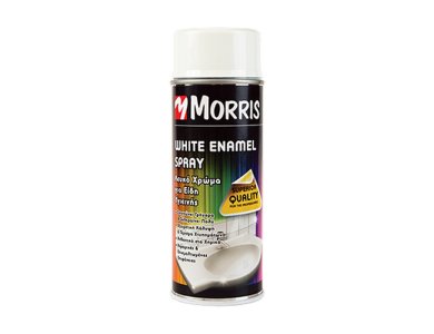 Morris White Enamel Σπρέι Χρώματος Σμάλτου για τα Είδη Υγιεινής Λευκό 0,40Lt Γυαλιστερό