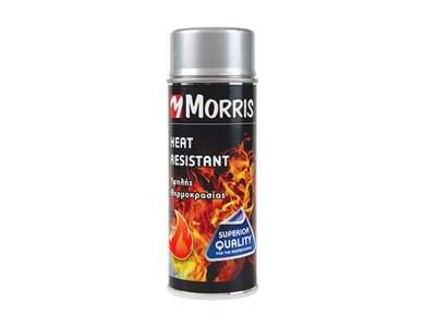 Morris Heat Resistant Σπρέι Λάκα Μαύρο 0,40Lt Υψηλής Θερμοκρασίας Γυαλιστερό