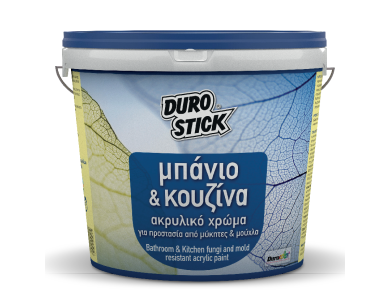 Durostick Μπάνιο Κουζίνα Λευκό 5Lt Ακρυλικό Χρώμα για Προστασία από Μύκητες και Μούχλα