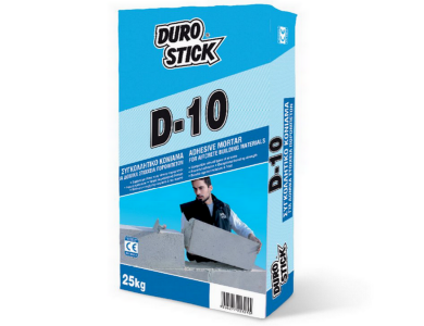 Durostick D- 10 Λευκό 25Kg Συγκολλητικό Κονίαμα για Δομικά Στοιχεία Πορομπετόν