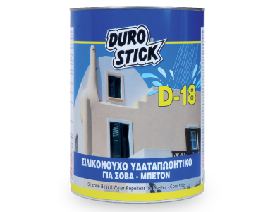 Durostick D- 18 Διάφανο 15Lt Σιλικονούχο Υδαταπωθητικό για Σοβά και Μπετόν