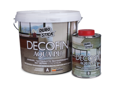 Durostick Decofin Aqua PU Διάφανο 3Kg (Α+Β) Υδατοδιαλυτό Πολυουρεθανικό Βερνίκι Δύο Συστατικών Ματ