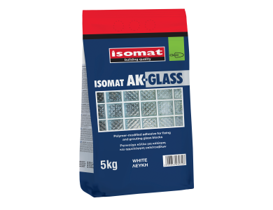 Isomat AK-Glass Λευκή 5Kg Ρητινούχα Τσιμεντοειδής Κόλλα για Κόλληση και Αρμολόγηση Υαλότουβλων 