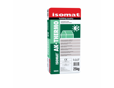 Isomat AK- Thermo Λευκή 25Kg Ινοπλισμένη Ρητινούχα Κόλλα και Υλικό Σπατουλαρίσματος Θερμομονωτικών Πλακών 