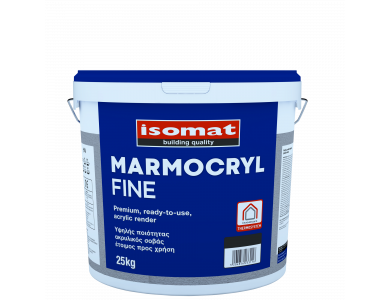 Isomat Marmocryl Fine 1,5mm Λευκός 25Kg Ακρυλικός Υδαταπωθητικός Έτοιμος Σοβάς με Λεία Επιφάνεια