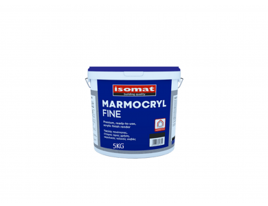 Isomat Marmocryl Fine 1,5mm Λευκός 5Kg Ακρυλικός Υδαταπωθητικός Έτοιμος Σοβάς με Λεία Επιφάνεια