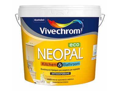 Vivechrοm Νeοpal Kitchen & Bathroom Eco Λευκό 3Lt Αντιμικροβιακό Οικολογικό χρώμα Ματ