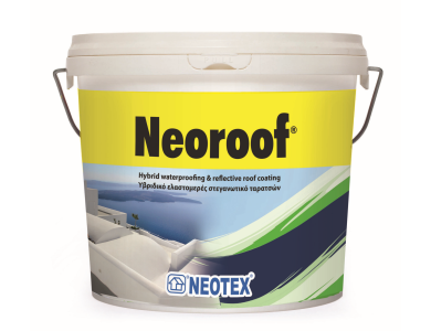 Neotex Neoroof Λευκό 4Kg Υβριδικό Ελαστομερές Στεγανωτικό Ταρατσών Υψηλής Ανακλαστικότητας