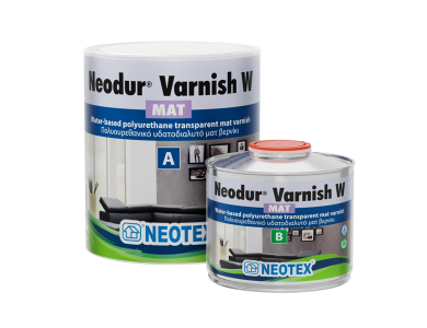 Neotex Neodur Varnish W Mat Διάφανο 0,8Kg (kit) Πολυουρεθανικό Υδατοδιαλυτό Βερνίκι Δύο Συστατικών Ματ