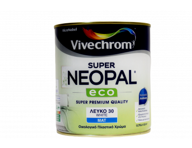 Vivechrom Super Neopal Eco Λευκό 0,750Lt  Οικολογικό Πλαστικό χρώμα Ματ