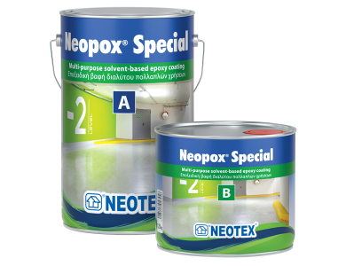 Neotex Neopox Special Γκρι (RAL7035) 5Kg (Α+Β) Εποξειδική Βαφή Διαλύτου Δύο Συστατικών για Εφαρμογές Δαπέδων