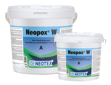 Neotex Neopox W Λευκό (RAL9010) 12Kg (Α+Β) Εποξειδική Υδατοδιαλυτή Βαφή  Δύο Συστατικών Ματ