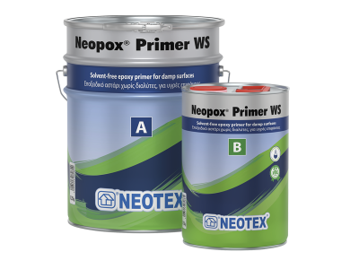 Neotex Neopox Primer WS Διάφανο 10Kg (A+B) Eποξειδικό Αστάρι Δύο Συστατικών Χωρίς Διαλύτες για Υγρές Επιφάνειες