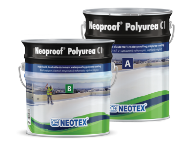 Neotex Neoproof Polyurea C1 Λευκή 20Kg (13A:7B) Επαλειφόμενη Πολυουρία Μίας Στρώσης Δύο Συστατικών