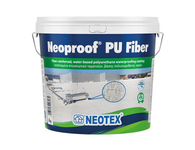 Neotex Neoproof PU Fiber Λευκό 13Kg Ινοπλισμένο Στεγανωτικό Ταρατσών βάσης Πολυουρεθάνης Νερού