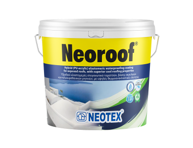 Neotex Neoroof Λευκό 13Kg Υβριδικό Ελαστομερές Στεγανωτικό Ταρατσών Υψηλής Ανακλαστικότητας