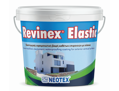 Neotex Revinex Elastic Λευκό 10Lt Eλαστομερής Υγρομονωτική βαφή Καθέτων Επιφανειών με Σιλάνια