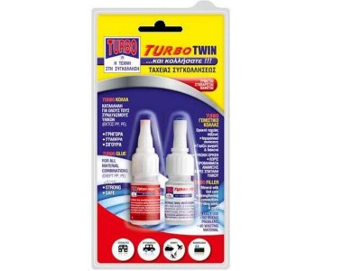 Turbo Twin Κόλλα 10gr + 15gr Γεμιστικό κόλλας, Ταχείας Συγκόλλησης