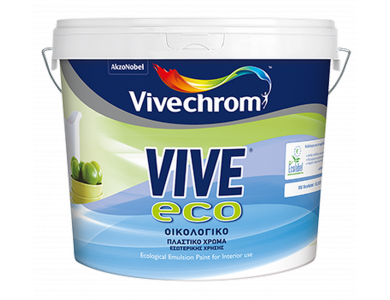 Vivechrοm Vive Eco Λευκό 9Lt Πλαστικό Οικολογικό χρώμα Ματ