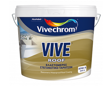 Vivechrοm Vive Roof Λευκό 9Lt Ελαστομερές Στεγανωτικό χρώμα Ταρατσών Ματ