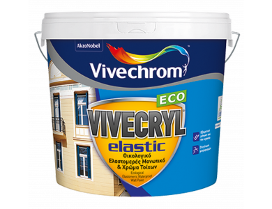 Vivechrοm Vivecryl Elastic Λευκό 10Lt Οικολογικό Ελαστομερές Μονωτικό & Χρώμα Τοίχων Ματ