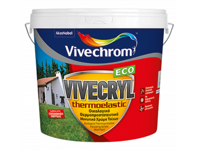 Vivechrοm Vivecryl Thermoelastic Eco Λευκό 10Lt Οικολογικό Θερμοπροστατευτικό Μονωτικό  χρώμα Ματ